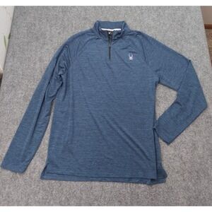 Spyder Active Pullover Mens Large‎ Blue 1/4 Zip Performance Golf Outdoor Logo